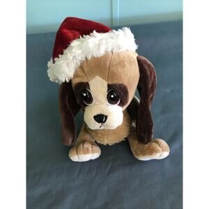 Ganz Dog Plush Stuffed Animal Santa Hat Brown Floppy‎ Ears Sad Eyes
